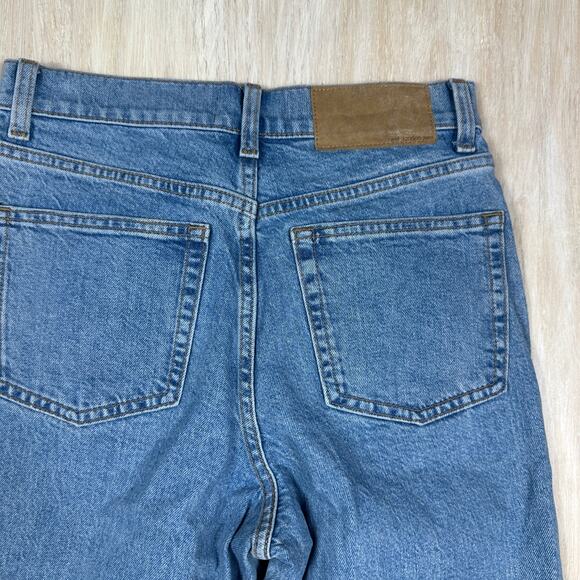 ASOS Design High Rise Straight Leg Light Wash Raw Hem 90s Vintage Jeans 26X32 - Picture 13 of 13